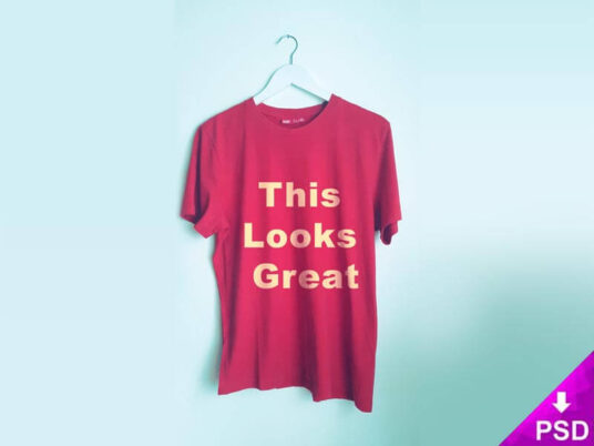 Download Free Hanging T-Shirt PSD Mockup - PlanetMockup